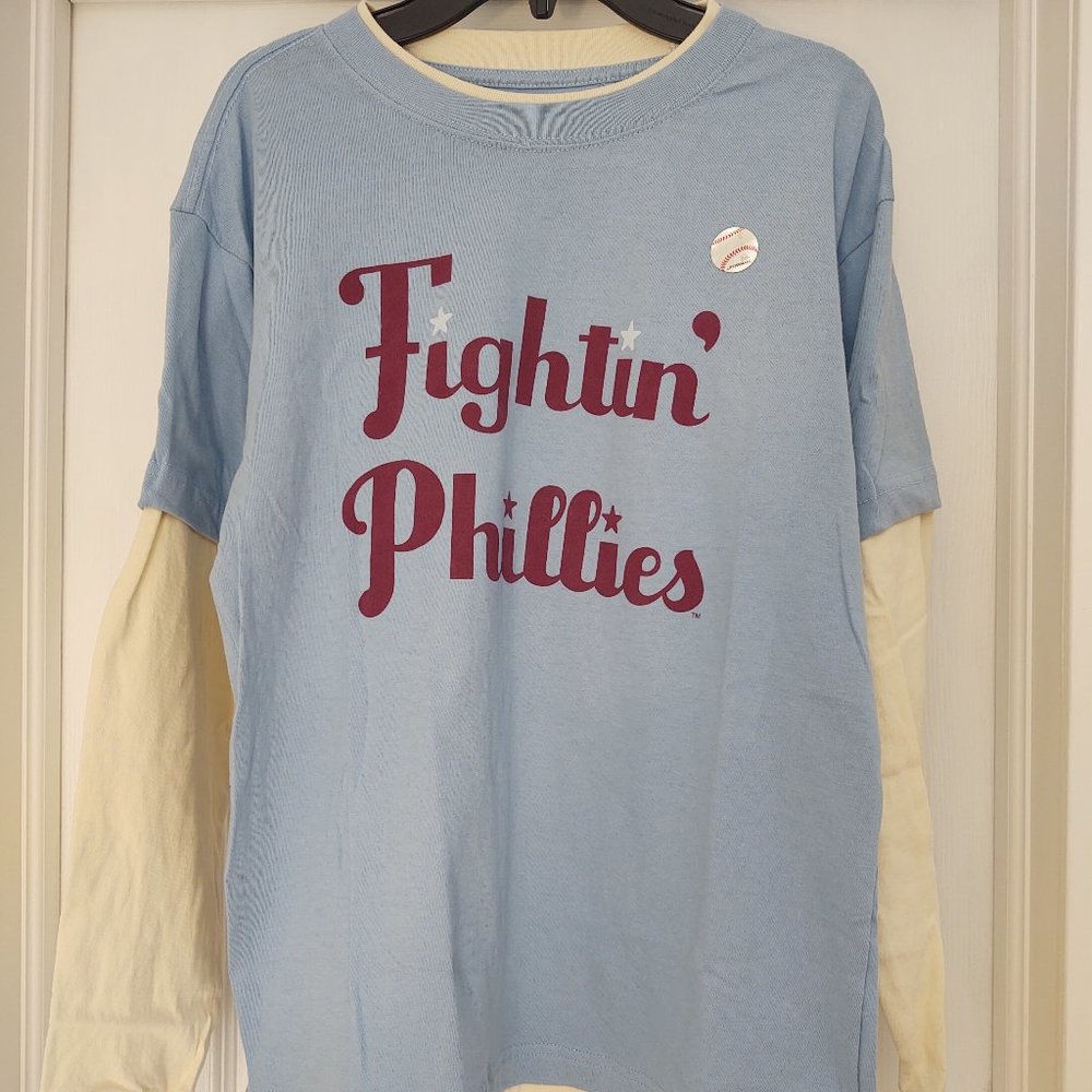 WRIGHT & DITSON FIGHTIN' PHILLIES BOY'S LONG SLEEVE CREW PULLOVER SHIRT L(16/18)